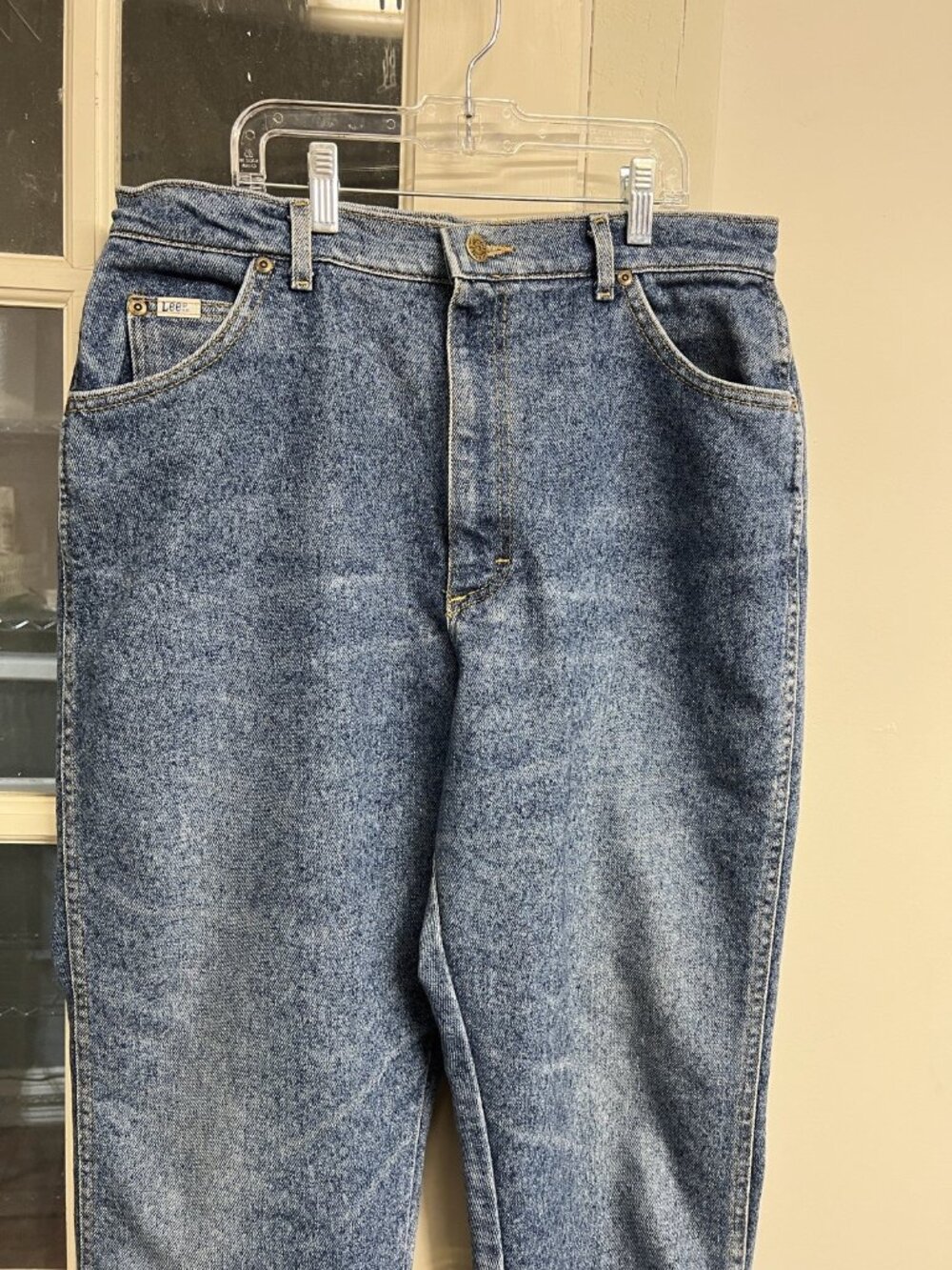 Vtg 80s Lee Jeans Women’s 16 Blue‎ Mom Jeans High Relaxed Tapered Denim Cotton